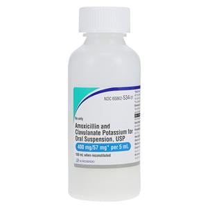 Amoxicillin/Clavulanate Potassium Oral Suspension 400mg/57mg/5mL Orng Btl 100mL