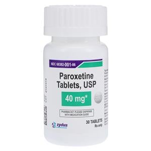 Paroxetine HCl Tablets 40mg Bottle 30/Bottle Each