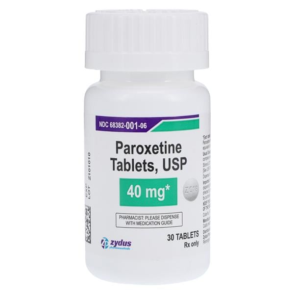 Paroxetine HCl Tablets 40mg Bottle 30/Bottle Each