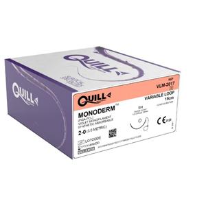 Quill Monoderm Suture 2-0 15cm Polyglycolic Acid Monofilament SH Violet 12/Bx