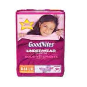 Huggies Goodnites Underwear Girl Large/XL 60-125lbs 4x11/Ca