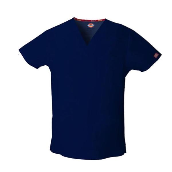 Dickies Scrub Top V-Neck 4 Pockets Short Sleeves 4X Large Navy Mens Ea