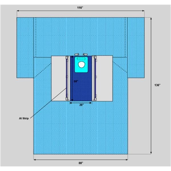 116x136x88" Sterile Sheet Drape Fenestrated