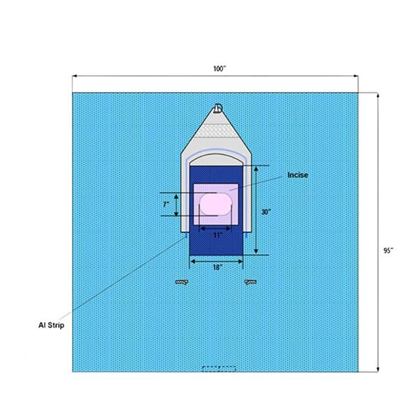 100x95" Sterile Sheet Drape Fenestrated