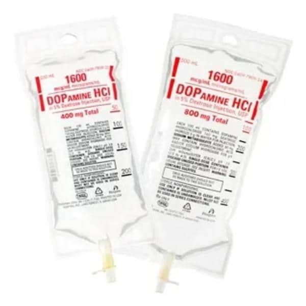 Dopamine HCl in 5% Dextrose Injection 800mg/Bag 1600mcg/mL Bag 500mL 12/Package