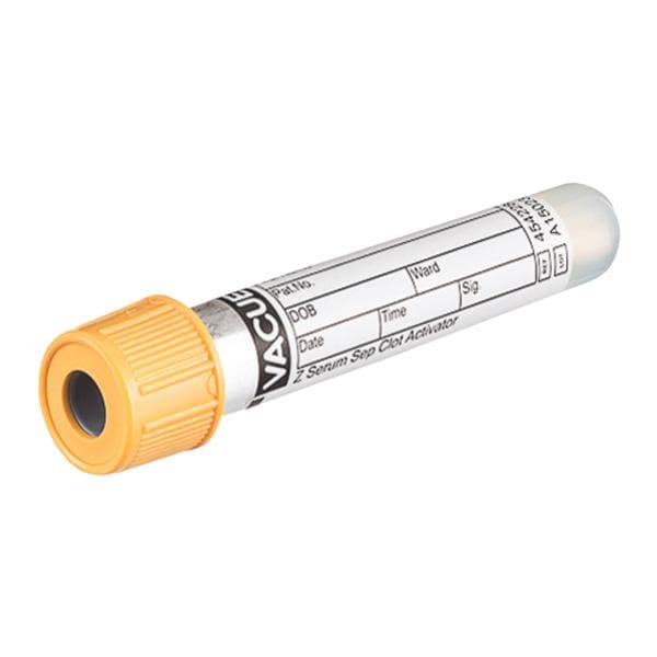 Vacuette Venous Blood Collection Tube Gold/Gold 3.5mL Cap Plastic 50/Pk