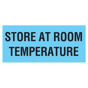 Quality Control Label STORE AT ROOM TEMPERATURE Blue 1x2-1/4" 500/Rl