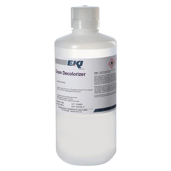 Gram Stain Decolorizer Clear 1L Bottle Ea