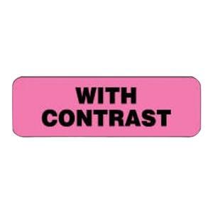 Paper Label "With Contrast" Fluorescent Pink 1/4x3/8" 1000/Rl