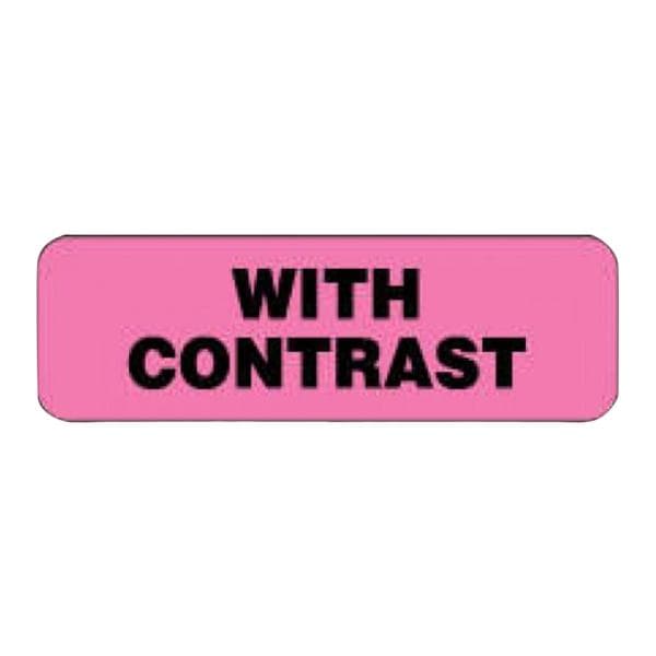 Paper Label "With Contrast" Fluorescent Pink 1/4x3/8" 1000/Rl