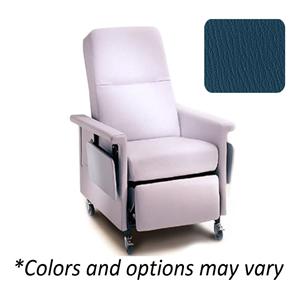 59 Series Patient Recliner Soft Vinyl 300lb Capacity Manual Colonial Blue Ea