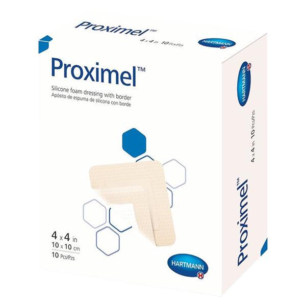 Proximel Silicone/Foam Wound Dressing 4x4" Multi-Layer Sterile Square Adhs Tn