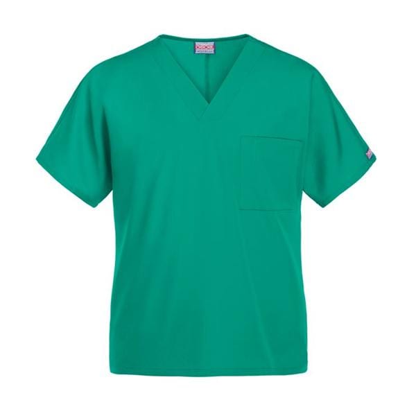 Scrub Top V-Neck Tunic 1 Pocket Short Sleeves 3X Large Surgical Green Unisex Ea