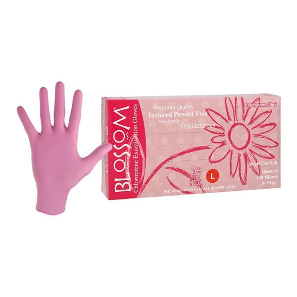 Blossom Chloroprene Exam Gloves Large Pink Non-Sterile, 10 BX/CR