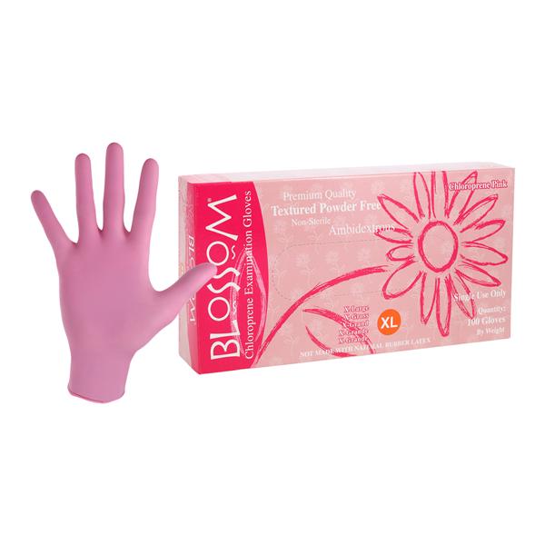 Blossom Chloroprene Exam Gloves X-Large Pink Non-Sterile