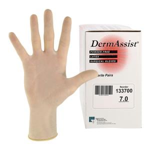 DermAssist Surgical Gloves 7 Natural, 4 BX/CA