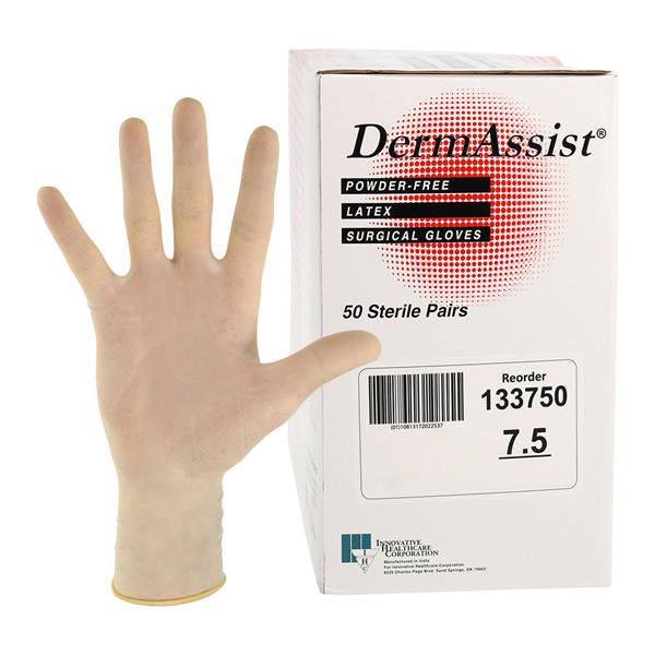 DermAssist Surgical Gloves 7.5 Natural, 4 BX/CA