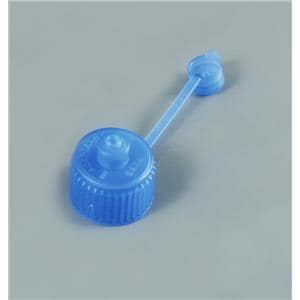 Bottle Adapter Cap Polyethylene 28mm Blue Disposable 20/Pk