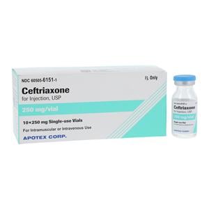 Ceftriaxone Sodium Injection 250mg/vl Powder SDV 10/Bx