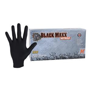 Black Maxx Nitrile Exam Gloves Medium Black Non-Sterile, 10 BX/CA