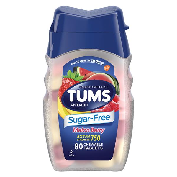 Tums EX Antacid Chewable Sugar Free Melon Berry 80/Bt, 36 BT/CA