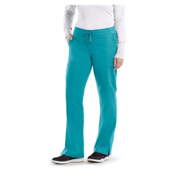 Greys Anatomy Cargo Pant 6 Pockets 2X Small Teal Womens Ea