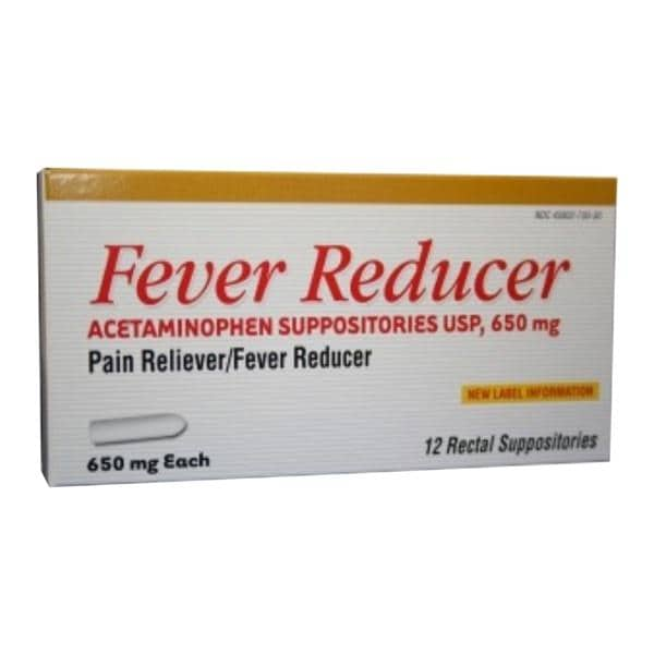 Acetaminophen Adult Pain Reliever/Fever Reducer Suppository 650mg 50/Bx