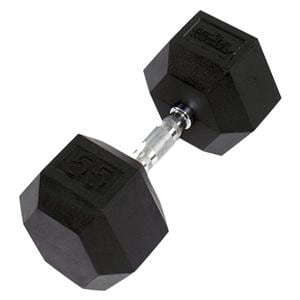 Hex Weight Dumbbell 55-75lb Rubber Black/Silver