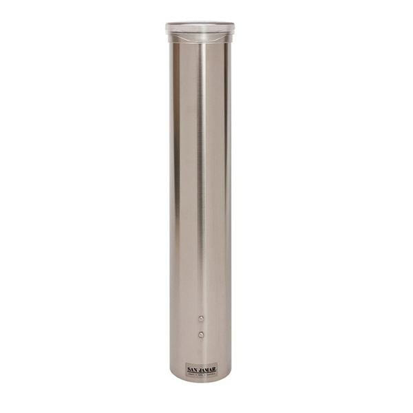 San Jamar Water Cup Dispenser Silver Stainless Steel 5 oz Ea