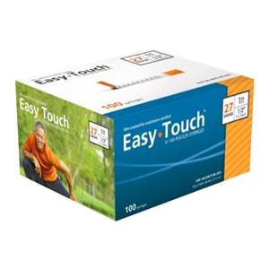 EasyTouch Insulin Syringe/Needle 27gx1/2" 1cc Orange Conventional LDS 500/Ca