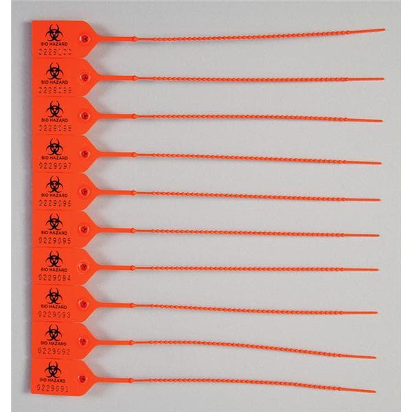 Unnumbered/Biohazard Pull Tight Seal Orange 100/Pk