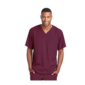 Skechers Scrub Top V-Neck 1 Pocket Small Wine Mens Ea