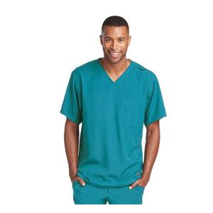 Skechers Scrub Top V-Neck 1 Pocket Large Teal Mens Ea