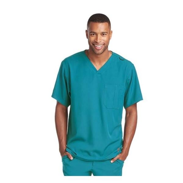 Skechers Scrub Top V-Neck 1 Pocket Large Teal Mens Ea