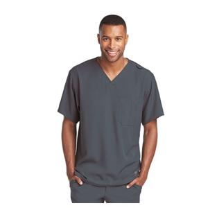 Skechers Scrub Top V-Neck 1 Pocket X-Small Pewter Mens Ea