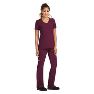 Skechers Scrub Top 3 Pockets Small Wine Womens Ea