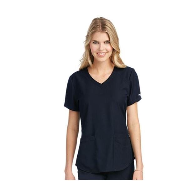 Skechers Scrub Scrub Top V-Neck 3 Pockets Medium Black Womens Ea