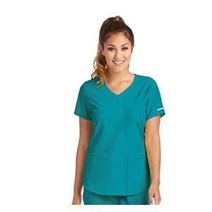 Skechers Scrub Scrub Top V-Neck 3 Pockets Medium Teal Womens Ea