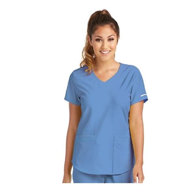 Skechers Scrub Scrub Top V-Neck 3 Pockets Small Ceil Womens Ea