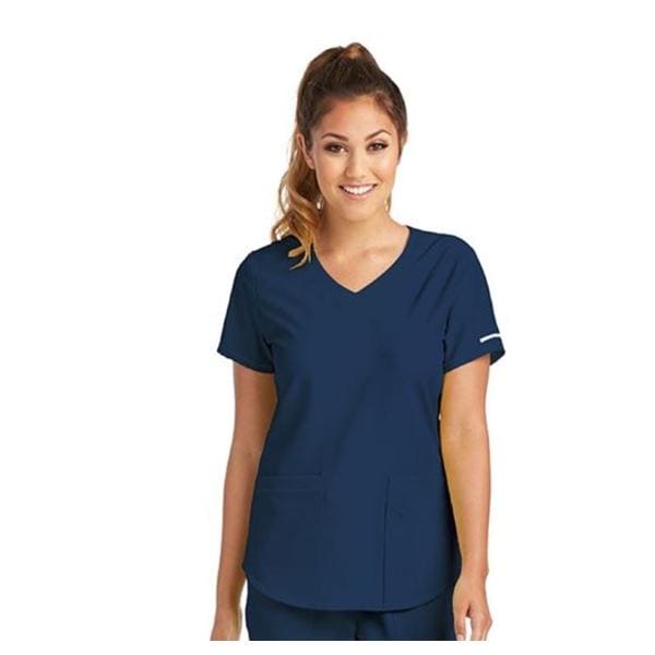 Skechers Scrub Scrub Top V-Neck 3 Pockets 2X Small Navy Womens Ea