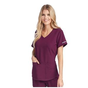 Skechers Scrub Scrub Top V-Neck 3 Pockets 3X Large Wine Womens Ea