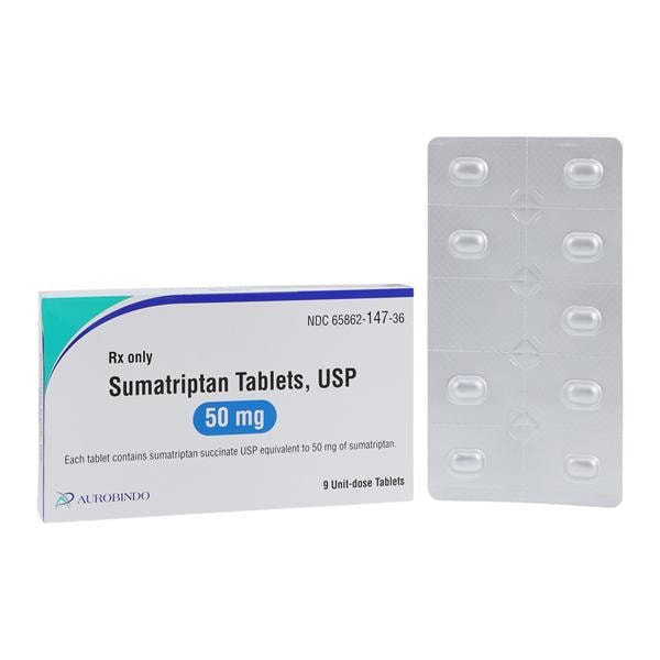 Sumatriptan Tablets 50mg Unit Dose 9/Package