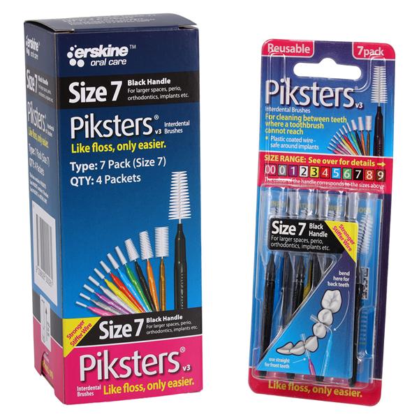 Piksters Interdental Brush 7 Wide Black 4Pk/Bx, 10 BX/CA