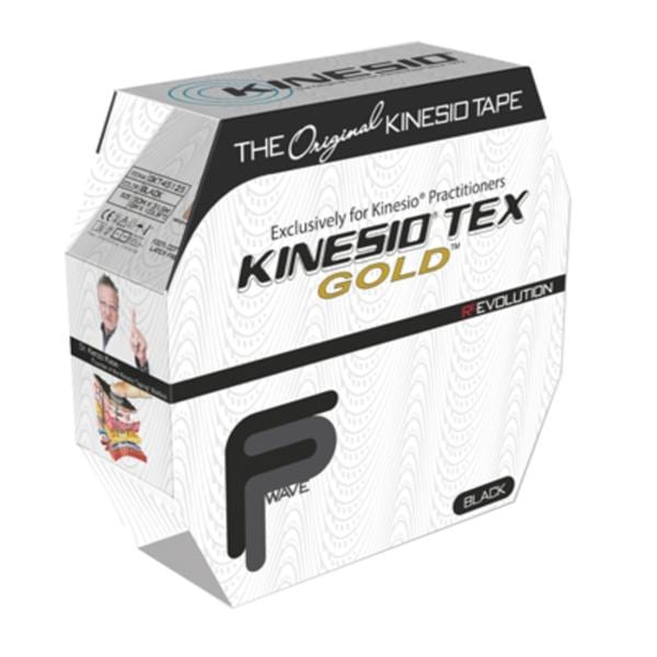 Kinesio Tex Gold FP Kinesiology Tape Cotton 2"x34yd Black Ea