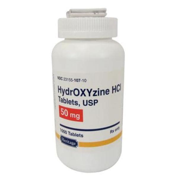 Hydroxyzine HCl Tablets 50mg Bottle 500/Bottle Each