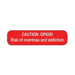 Labels Caution: Opioid Risk of Overdose & Addiction Red/White 1-5/8x3/8" 1000/Pk