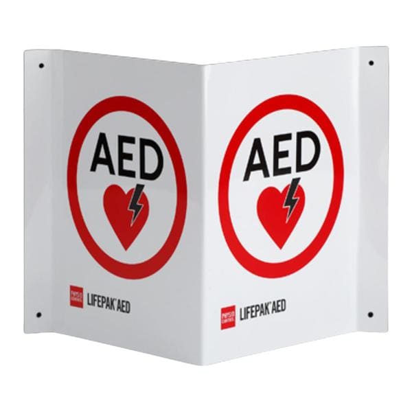 Physio-Control AED Wall Sign Tent Style w/Traditional Logo Ea