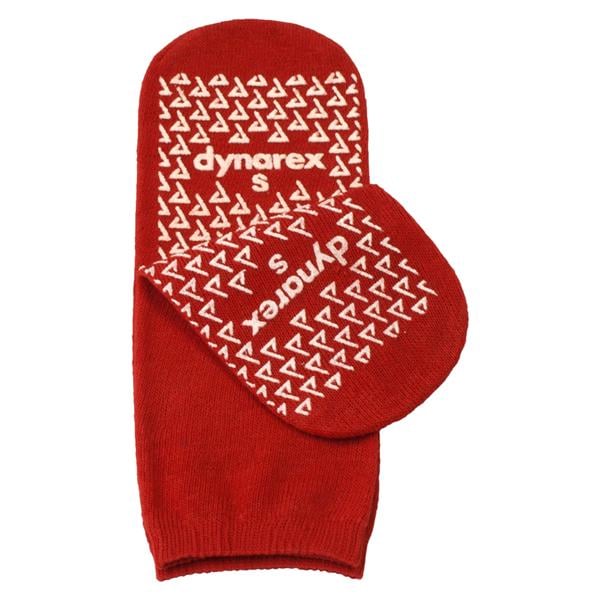 Slipper Socks Polyester/Spandex Red Small Disposable 48/Ca