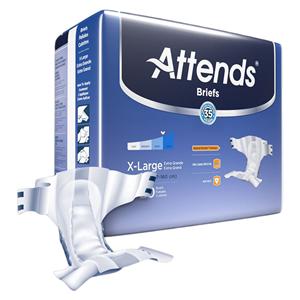 Attends Incontinence Brief Unisex 58-63" Heavy Absorbent White 60/Ca