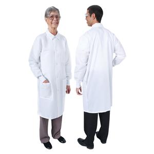 DenLine UltraLite Air-Perm Long Coat 3 Pockets 41 in 2X Large White Unisex Ea